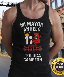 Official Playera Tirando Rostro Mi Mayor Anhelo 11 Toluca Campeon tank top featuring vibrant design and team logo.