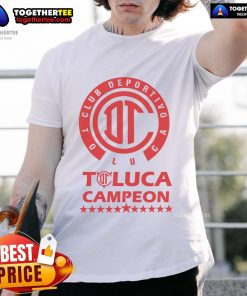 Alt Text: Official Playera Yazbek Diablos Rojos Toluca Campeones 2025 T-Shirt featuring team logo and championship design.