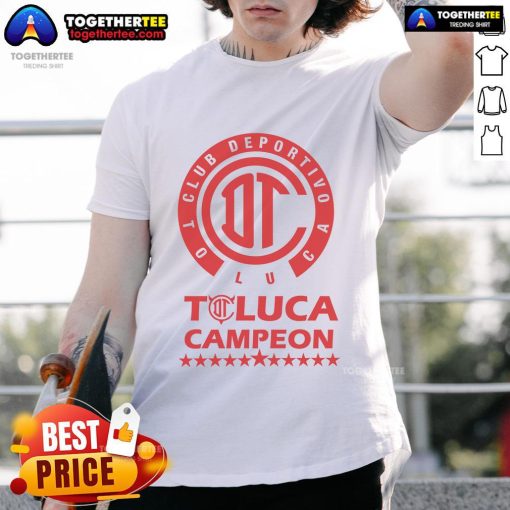 Alt Text: Official Playera Yazbek Diablos Rojos Toluca Campeones 2025 T-Shirt featuring team logo and championship design.