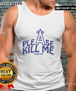 Official Please Kill Me Los Angeles Angels tank top featuring vibrant team colors and logo for stylish fan wear.
