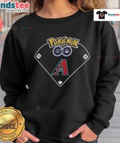 Official Pokemon GO Arizona Diamondbacks night sweatshirt featuring vibrant graphics and team logo for fans.