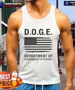 Official Premium Doge Department of Government Efficiency tank top featuring a vibrant design and playful graphics.