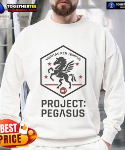 Official Project Pegasus Veritas Per Tempus sweatshirt featuring a stylish design and logo, perfect for casual wear.