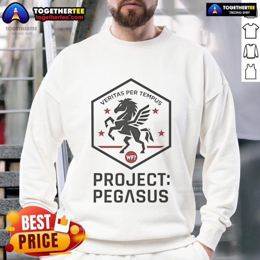 Official Project Pegasus Veritas Per Tempus sweatshirt featuring a stylish design and logo, perfect for casual wear.