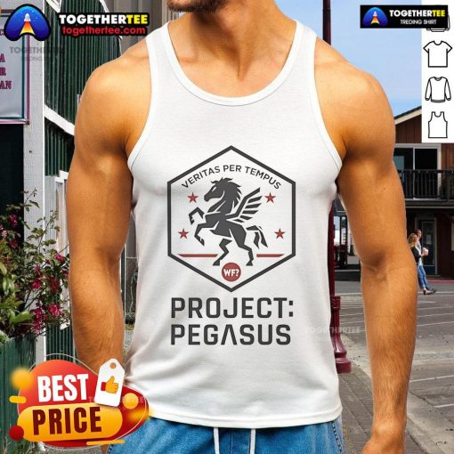 Official Project Pegasus Veritas Per Tempus tank top featuring a stylish design and vibrant colors for casual wear.