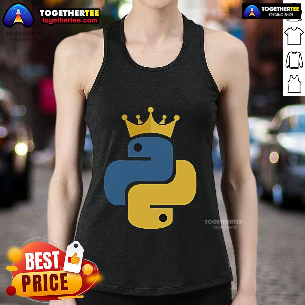 Official Python King Tank Top Official Python King Tank Top featuring a vibrant design, perfect for coding enthusiasts and summer wear.