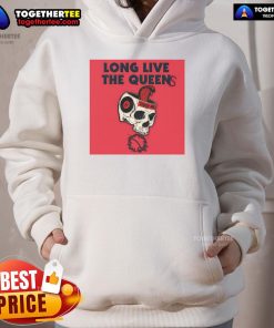 Alt Text: Official Queens of the Stone Age Touch Me Skull 8 Ball Hoodie featuring a unique skull design and vibrant colors.