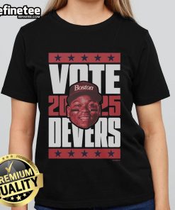 Official Rafael Devers 2025 Vote Ladies Tee featuring a stylish design for fans and supporters of Devers.