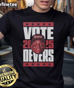 Official Rafael Devers 2025 Vote T-Shirt featuring bold graphics and vibrant colors for baseball fans and supporters.