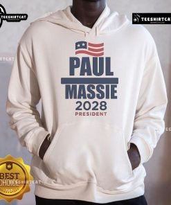 Official Rand Paul Thomas Massie For President 2028 Ringer Hoodie featuring campaign logo and stylish design.