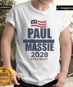 Rand Paul Thomas Massie For President 2028 Ringer T-Shirt featuring a bold design and patriotic colors.