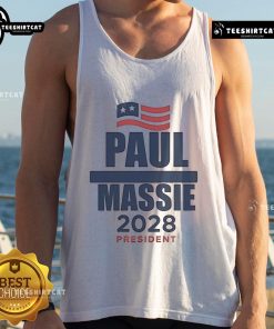 Official Rand Paul Thomas Massie For President 2028 Ringer Tank Top featuring bold campaign graphics and vibrant colors.