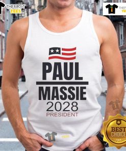 Official Rand Paul Thomas Massie For President 2028 tank top featuring bold graphics and political campaign theme.
