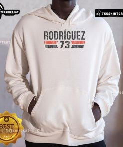 Official Randy Rodriguez 73 San Francisco vintage hoodie in stylish navy blue with retro graphics and comfortable fit.