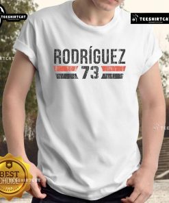Official Randy Rodriguez 73 San Francisco Vintage T-Shirt featuring retro design and bold graphics for baseball fans.