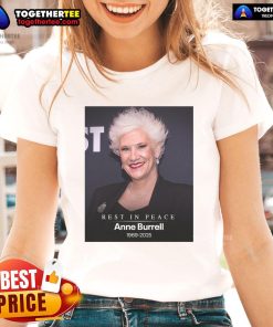 Official RIP Anne Burrell 1969-2025 Ladies Tee featuring a stylish tribute design to the beloved chef.