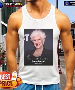 Official RIP Anne Burrell 1969-2025 tank top featuring a tribute design honoring the beloved chef and TV personality.