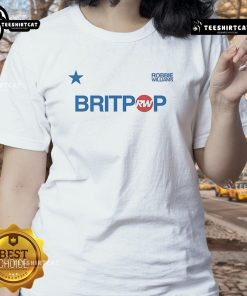Official Robbie Williams Britpop Football Ringer Ladies Tee in stylish design, perfect for fans and casual wear.