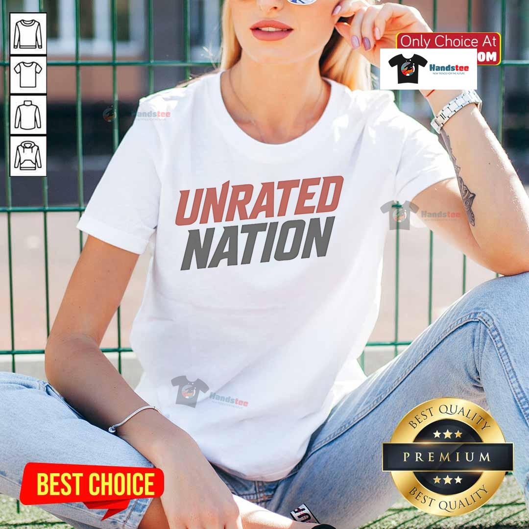 Official Ross Smith Unrated Nation Logo Ladies Tee Alt Text: Official Ross Smith Unrated Nation logo on a stylish ladies tee, perfect for fans of Ross Smith's brand.