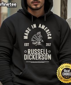 Alt Text: Official Russell Dickerson Made In America Est 2017 Bird Hoodie featuring a stylish design for fans and music lovers.