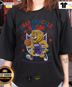 Official Sacramento Kings Snap Crackle Boom Independence Day ladies tee showcasing team spirit and festive design.