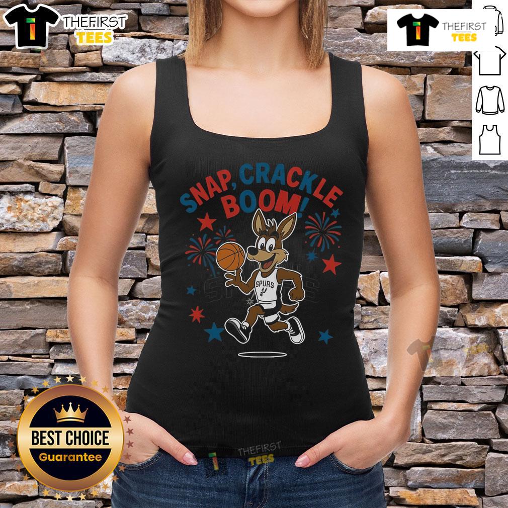 Official San Antonio Spurs Snap Crackle Boom Power Of Champions Indepencence Day Tank Top Official San Antonio Spurs Snap Crackle Boom tank top for Independence Day, showcasing team pride and festive spirit.