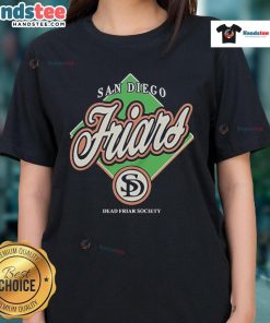 Official San Diego Friars Dead Friar Society Ladies Tee featuring a stylish design perfect for fans of the team.