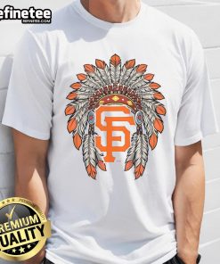Official San Francisco Giants Native American Logo T-Shirt featuring vibrant colors and unique design for fans.