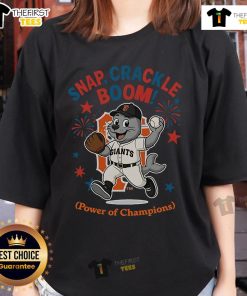 Official San Francisco Giants Snap Crackle Boom Independence Day Ladies Tee featuring vibrant team colors and festive design.