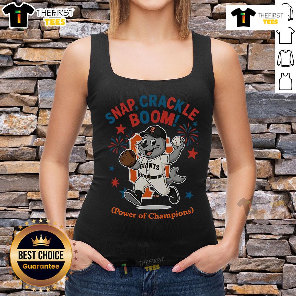 Official San Francisco Giants Snap Crackle Boom Power Of Champions Indepencence Day Tank Top Official San Francisco Giants Snap Crackle Boom Independence Day tank top featuring vibrant team colors and design.