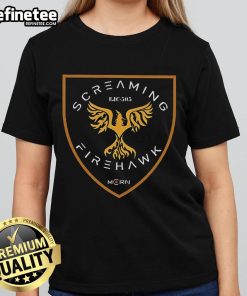 Official Screaming Firehawk Ladies Tee featuring a vibrant design and comfortable fit, perfect for fans of the Firehawks.