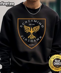 Official Screaming Firehawk Sweatshirt in vibrant colors, showcasing a bold design perfect for casual style and comfort.