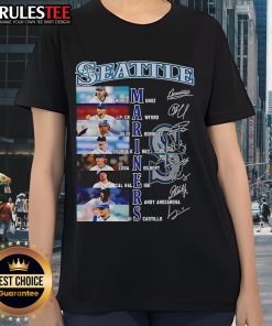 Official Seattle Mariners Name Teams 2025 Signature Ladies Tee showcasing stylish design for female fans.