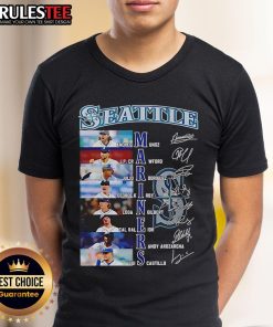 Alt Text: Official Seattle Mariners Name Teams 2025 Signature T-Shirt showcasing team logo and vibrant design.
