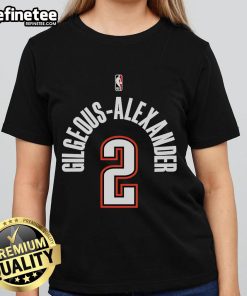 Alt Text: Official Shai Gilgeous-Alexander Oklahoma City Thunder boys' number 2 ladies' tee in stylish design and vibrant colors.