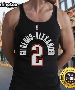 Official Shai Gilgeous-Alexander Oklahoma City Thunder boys' number 2 tank top in vibrant team colors.