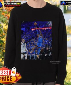 Official Shai Gilgeous-Alexander Oklahoma City Thunder Game Frames Sweatshirt featuring team colors and logo.