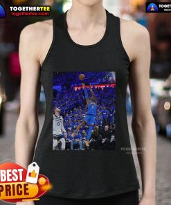 Official Shai Gilgeous-Alexander Oklahoma City Thunder tank top featuring game frames design, perfect for fans.
