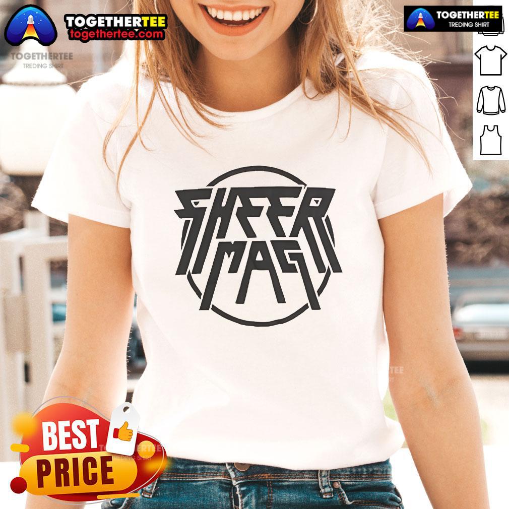 Official Sheer Mag Logo Ladies Tee Official Sheer Mag logo on a stylish ladies tee, showcasing the band's iconic design in vibrant colors.