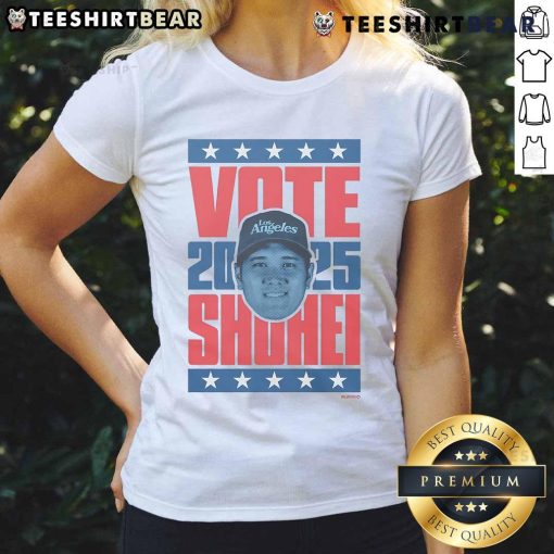 Official Shohei Ohtani 2025 Vote ladies tee featuring a stylish design for baseball fans.