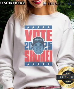 Alt Text: Official Shohei Ohtani 2025 Vote Sweatshirt featuring vibrant graphics and a comfortable design for fans.