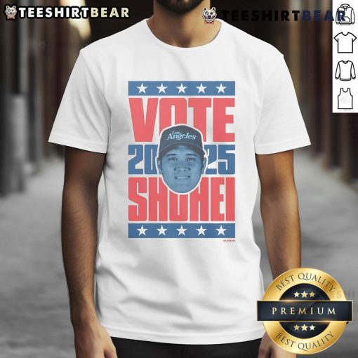 Official Shohei Ohtani 2025 Vote T-Shirt featuring unique design, perfect for fans supporting the baseball star.