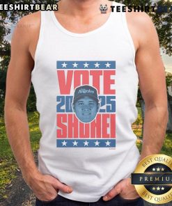 Official Shohei Ohtani 2025 Vote Tank Top featuring vibrant graphics and a stylish design for baseball fans.