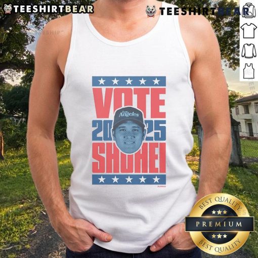 Official Shohei Ohtani 2025 Vote Tank Top featuring vibrant graphics and a stylish design for baseball fans.