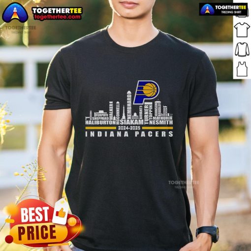 Official Skyline Indiana Pacers 2024-2025 T-Shirt featuring team colors and logo, perfect for fans and collectors.