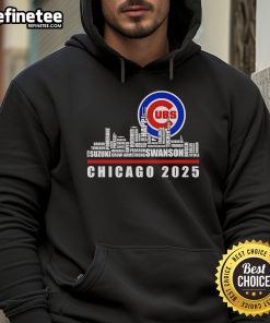Alt Text: Stylish Chicago Cubs 2025 hoodie featuring the official skyline design, perfect for fans and casual wear.