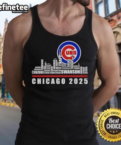 Alt Text: Chicago Cubs 2025 tank top featuring an official skyline design, perfect for fans showcasing team spirit.