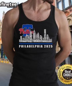 Official Skyline Name Philadelphia Phillies 2025 tank top featuring a vibrant design and team colors, perfect for fans.