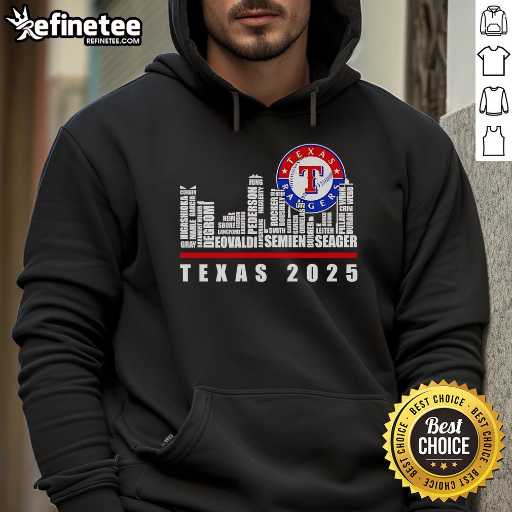 Official Skyline Name Texas Rangers 2025 Hoodie Official Texas Rangers 2025 hoodie featuring the team skyline design, perfect for fans and stylish game-day wear.