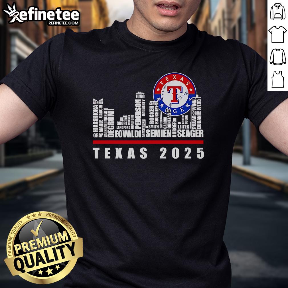 Official Skyline Name Texas Rangers 2025 T Shirt Official Skyline Name Texas Rangers 2025 T-Shirt featuring bold team logo and vibrant design for fans.